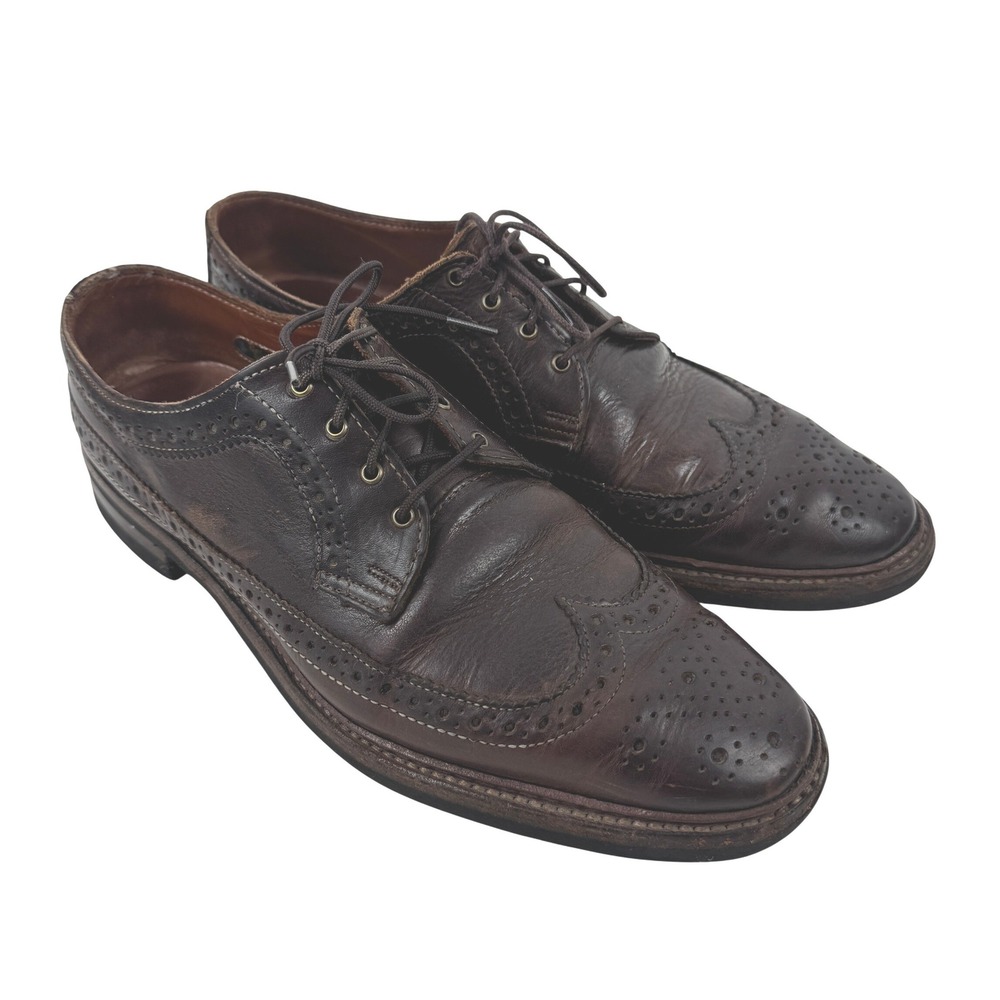 Allen Edmonds Aberdeen Mens 11 D Brown Leather Wingtip Derby‎ Dainite Sole 8022